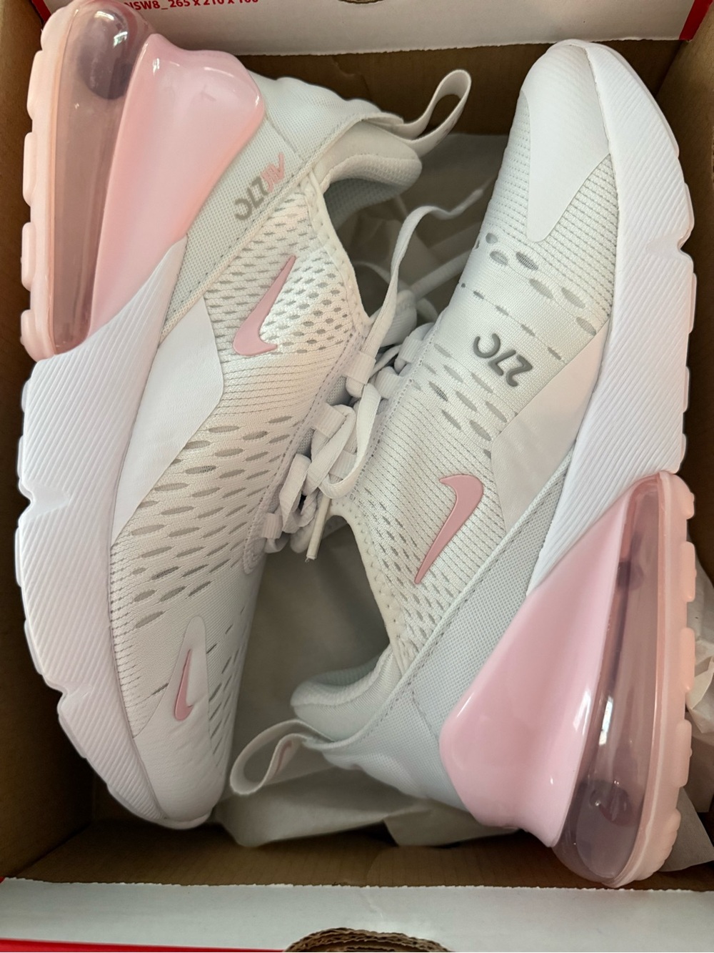 Nike Air Max 270 Girls Sneakers — White/Pink